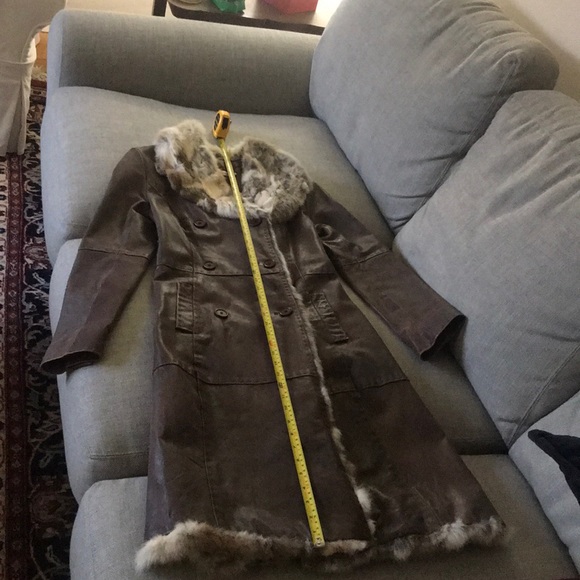 Genuine patchwork leather & rabbit-fur jacket - Picture 6 of 8